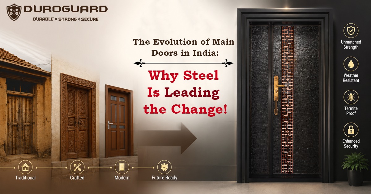 Modern steel main door design for Indian homes – Duroguard
